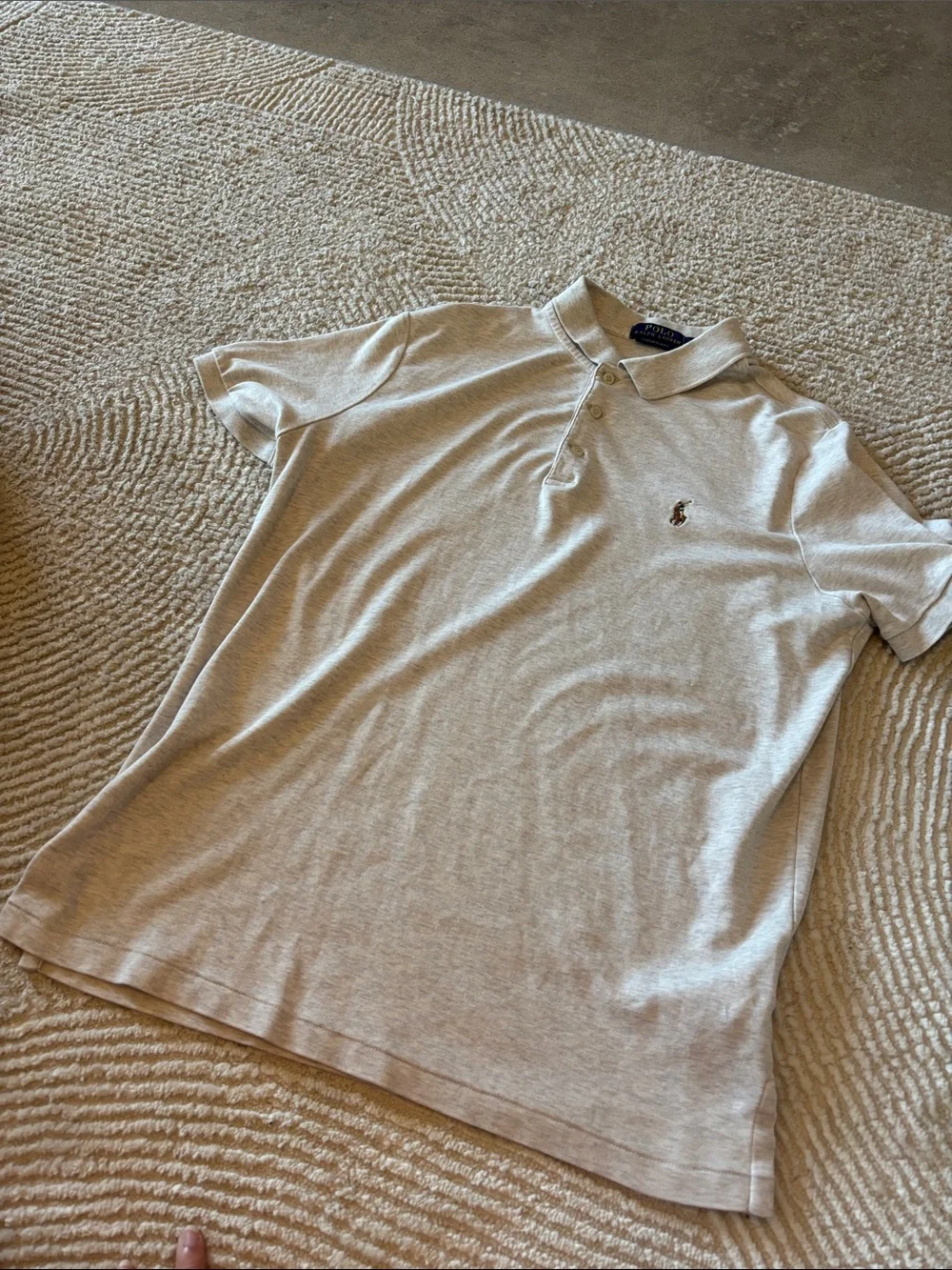 Polo by Ralph Lauren Heather Gray Short Sleeve Polo with Pony Logo